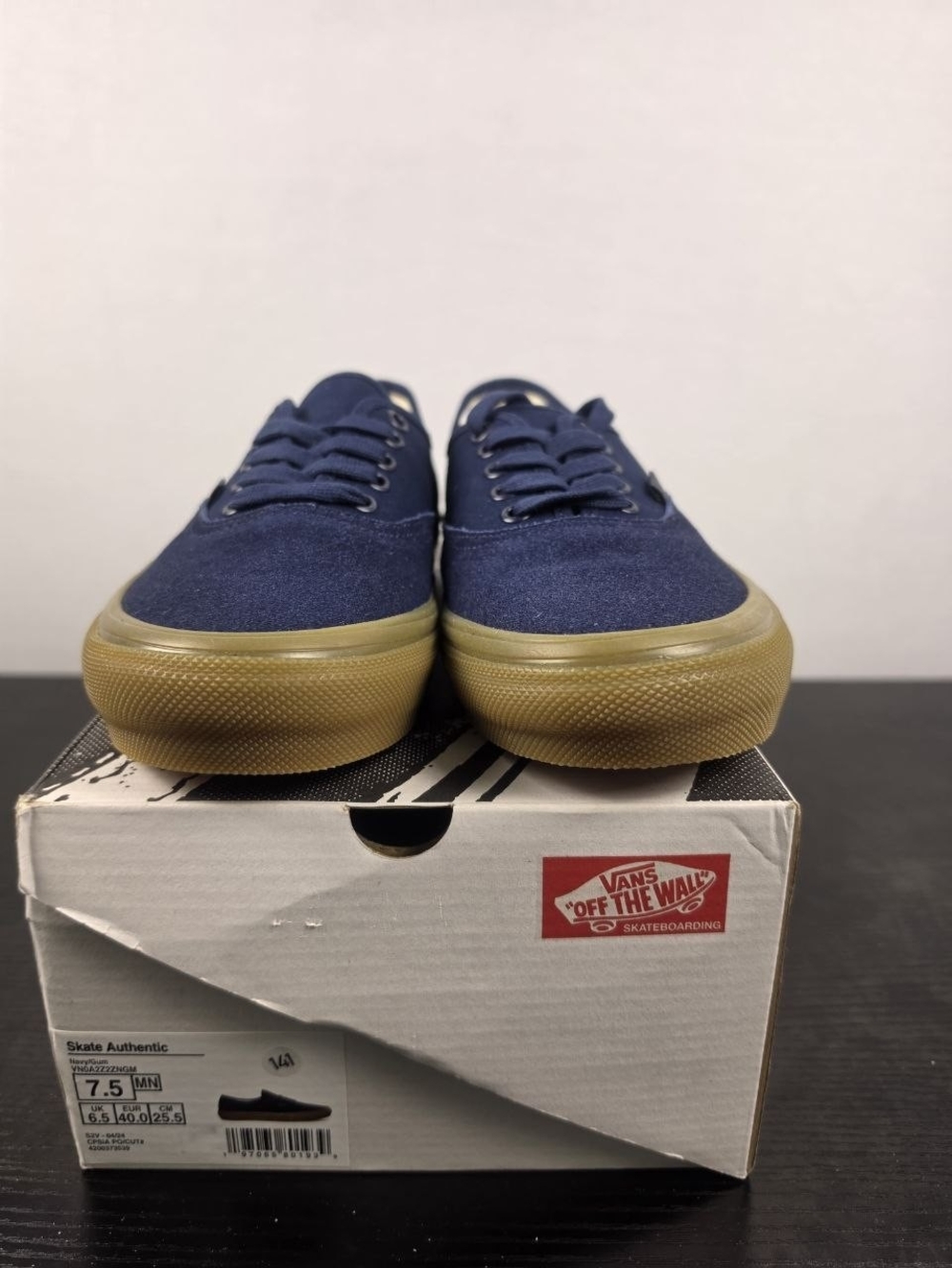 Vans Men's Authentic Canvas Sneakers in Navy with Gum Sole